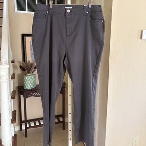NWT Catherines Sateen Stretch Fabric Grey Straight Leg Versatile Pants Size 20W